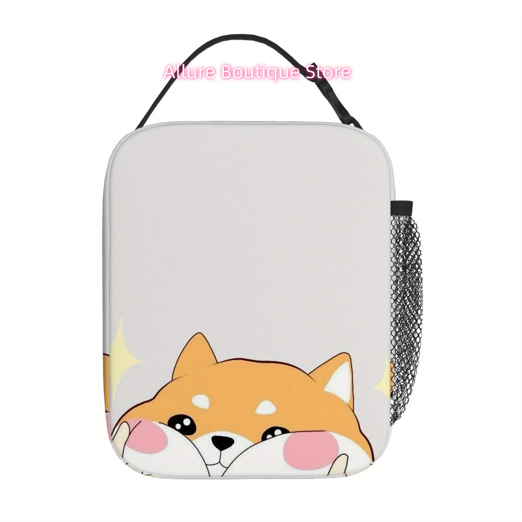 1pc, Cute Cartoon Dog Holding Heart Printed Thermal Bag Insulation Bag Insulated Bag, No Food Contact, Suitable for Home, Restau