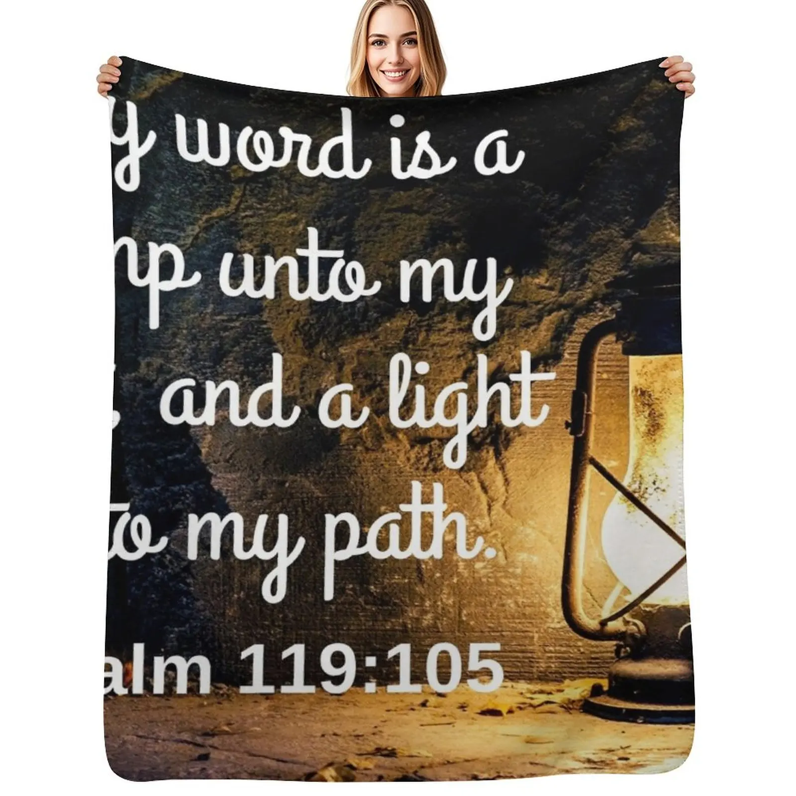 

Psalm 119:105 Throw Blanket Soft Plaid Furrys Comforter Personalized Gift Blankets