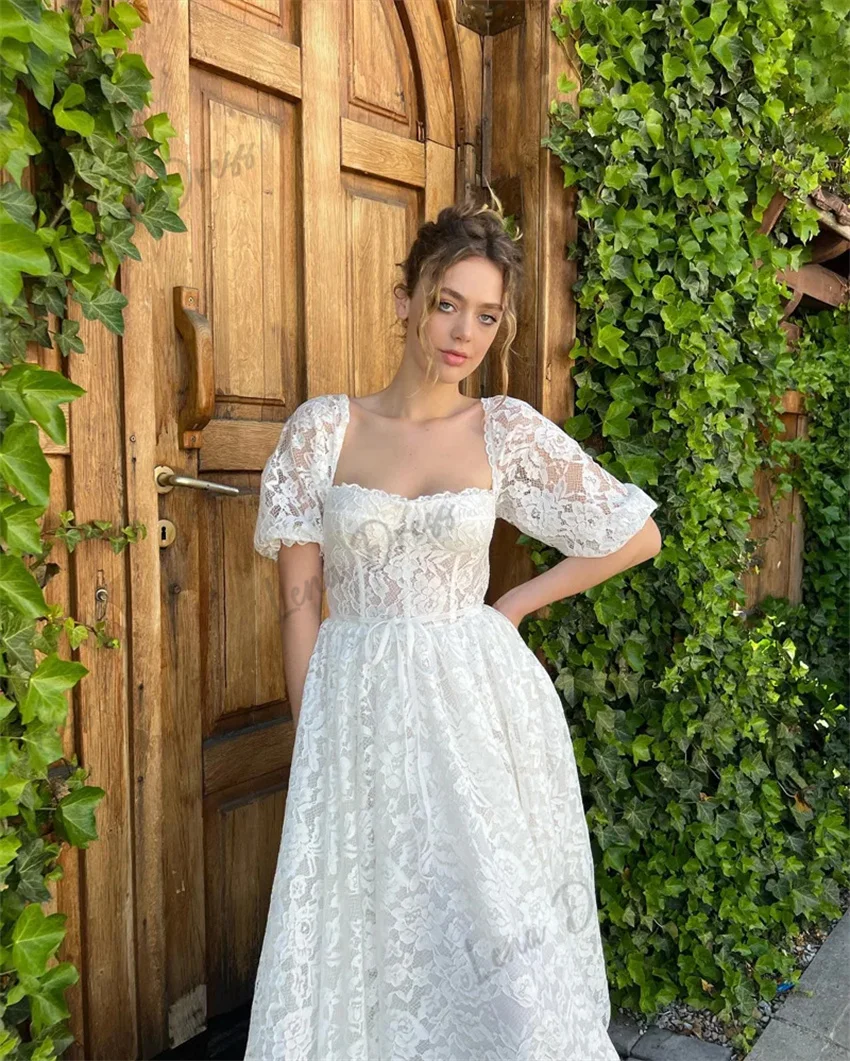 Lena-Robe de Rhen dentelle blanche à manches courtes, nœud, fermeture éclair au dos, robe sans bretelles pour la rentrée scolaire