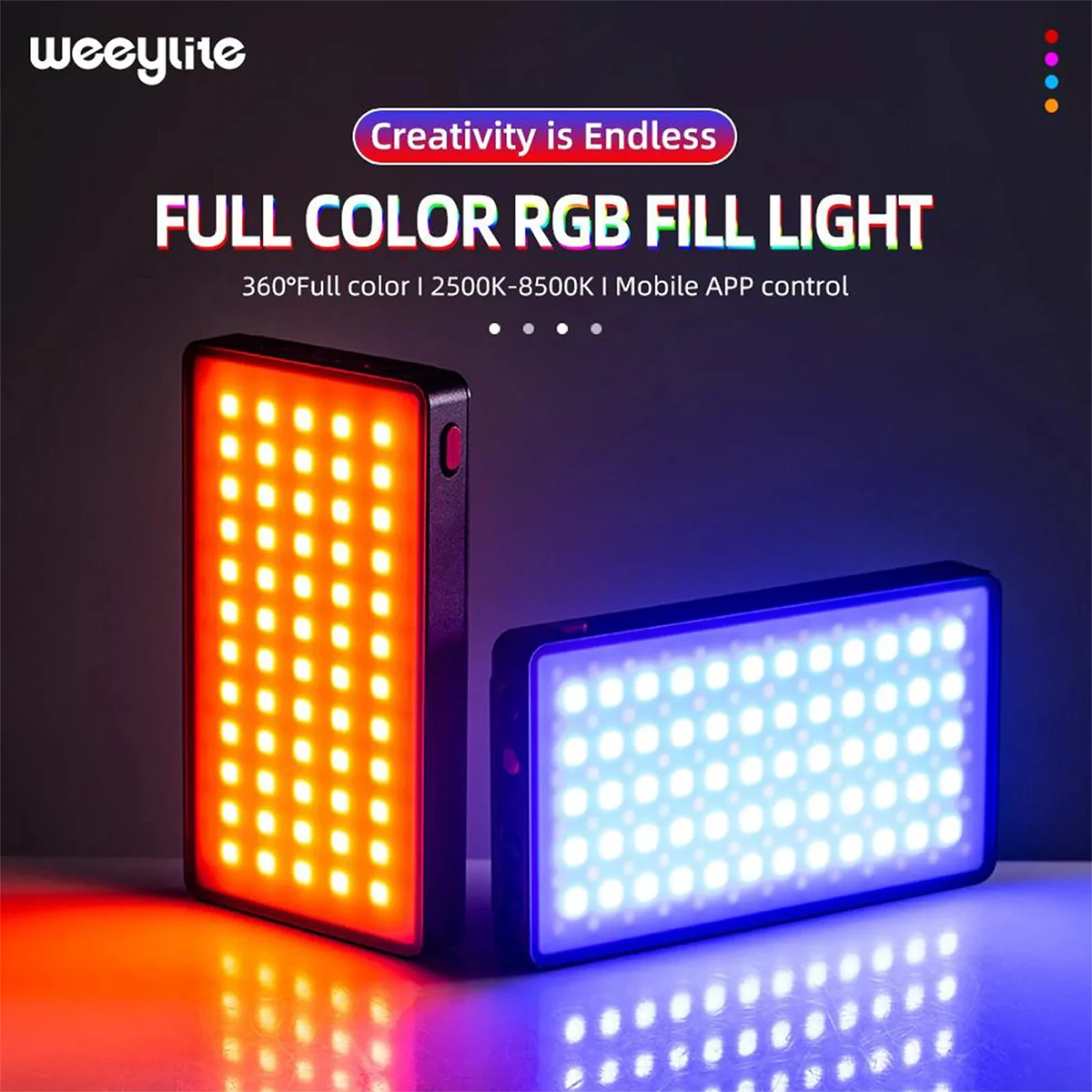 Viltrox Weeylite RB9 Compact RGB Fill Light LED Photography Live Lighting Video Lighting Food Color Soft Light Handheld Portable