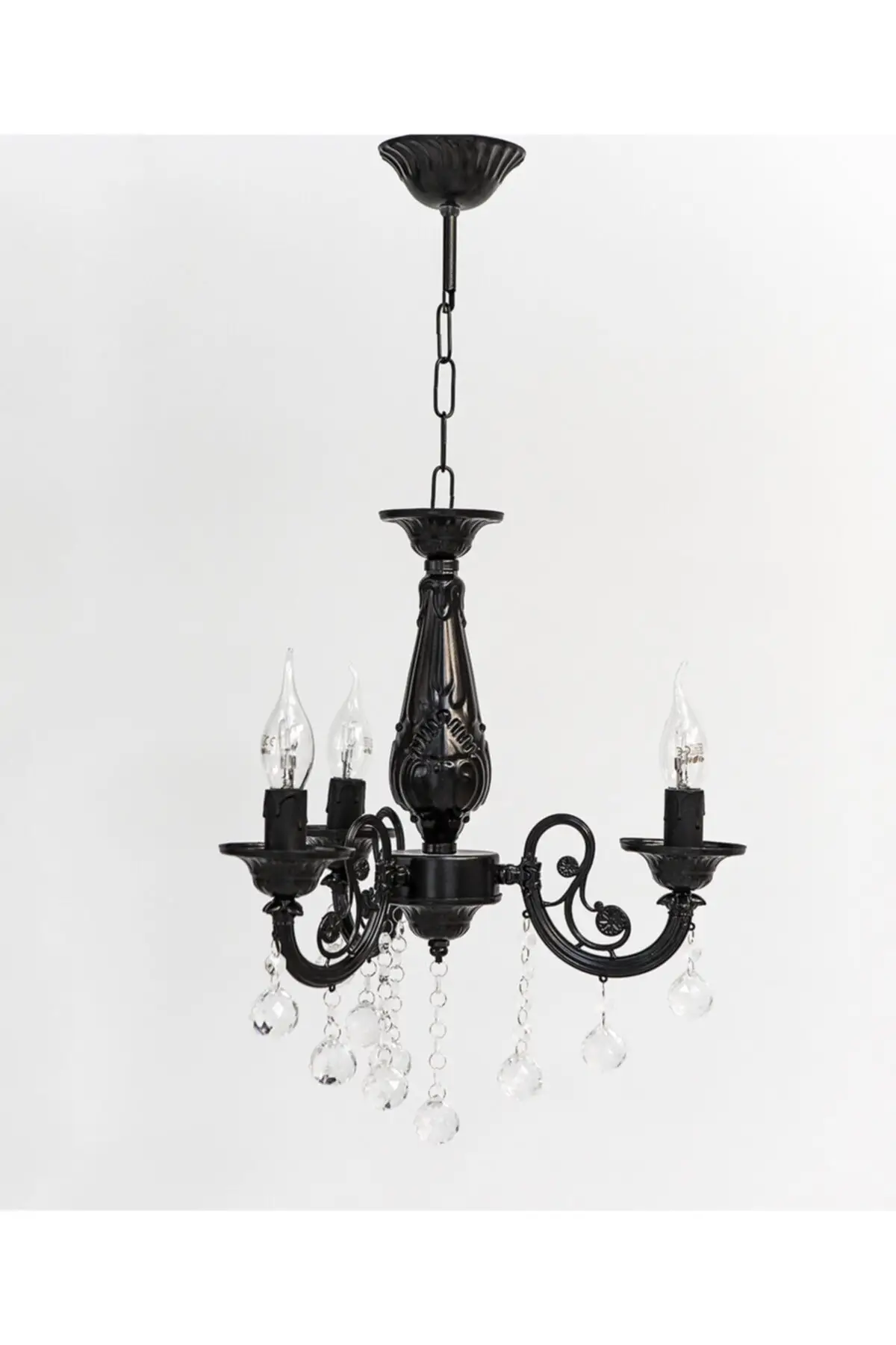 DOLBOVI bay 3 sleeve casting black stone chandelier