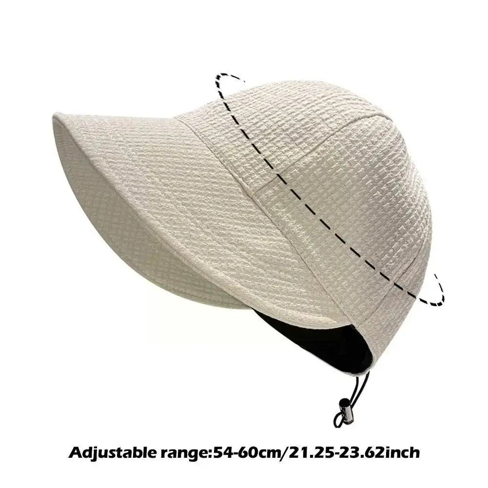 Summer Sun Hat Foldable Wide Brim Women Bucket Hat Lady Adjustable Ponytail Protection Panama Beach Outdoor Caps Cap Girl