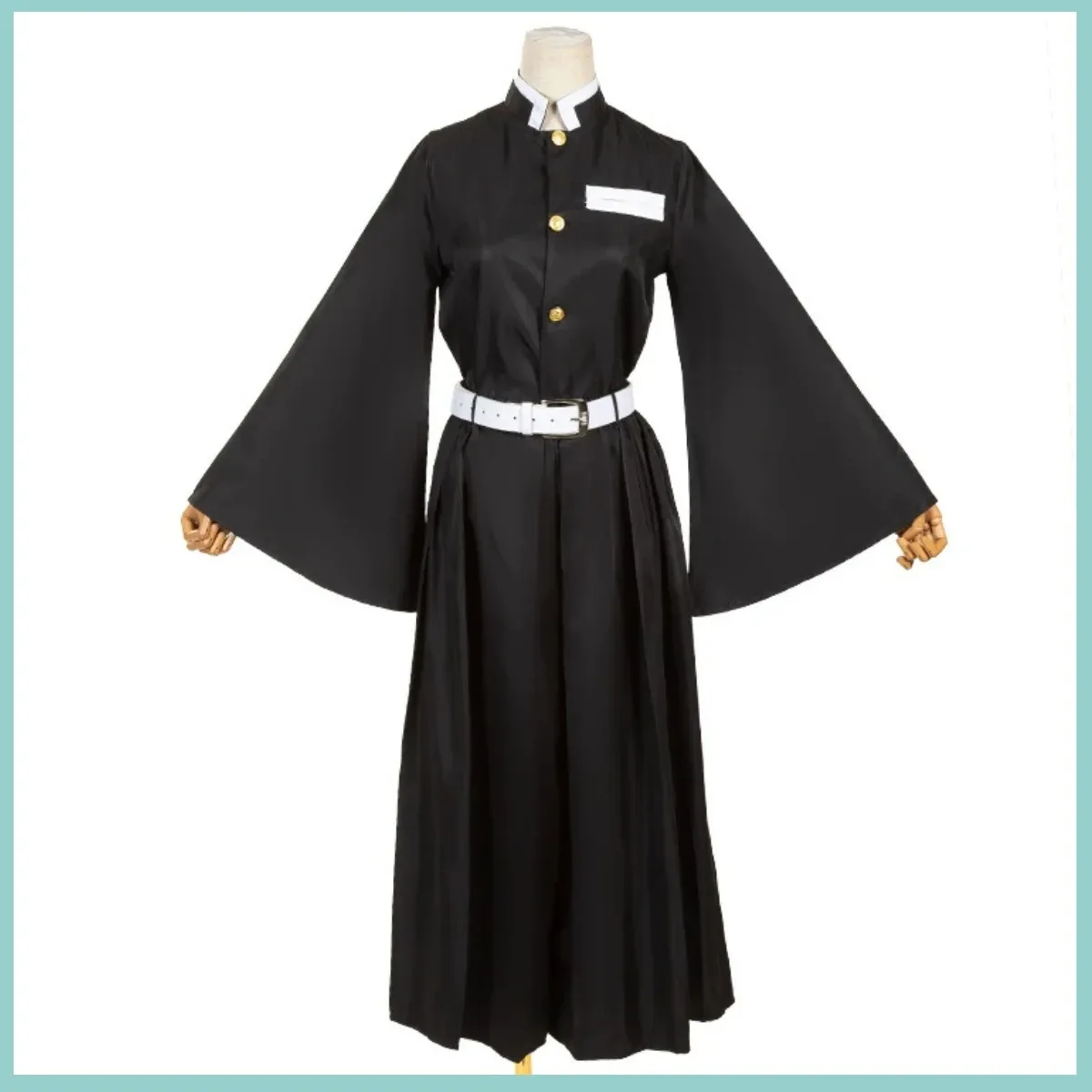 Disfraz de Cosplay de Anime Tokitou Muichirou, uniforme de lucha negro de manga larga, vestido, peluca degradada, traje de Carnaval y Navidad para hombre y mujer