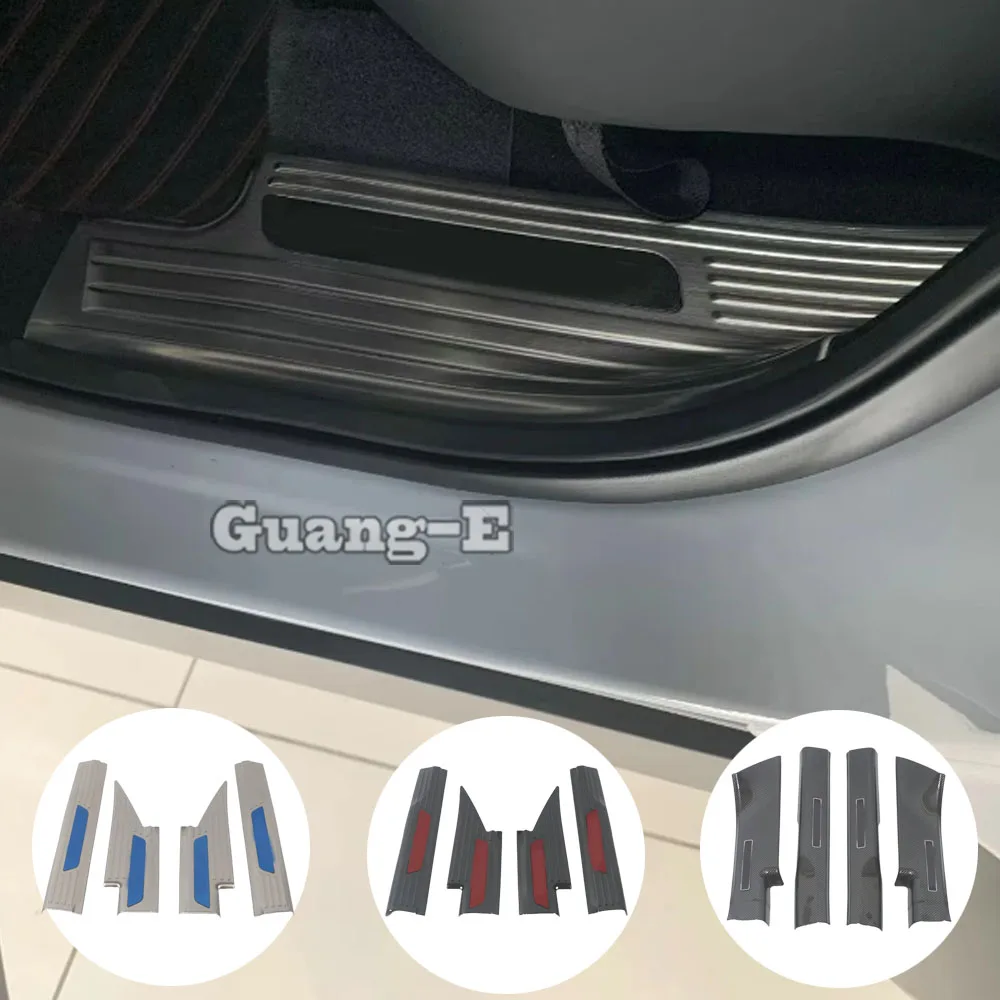 

Inner Door Sill Scuff Plate Cover Frame Threshold Strip Pedal Accessories Stickers for Mitsubishi Outlander 2022-2023 2024+