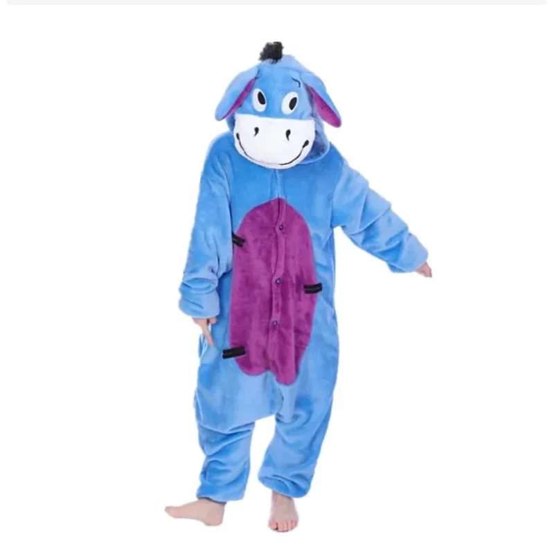

25COSEeyore Onesies Kigurumi Cosplay Costume Animal Blue Donkey Pajamas Adults Jumpsuits Homewear Halloween Outfits Zipper
