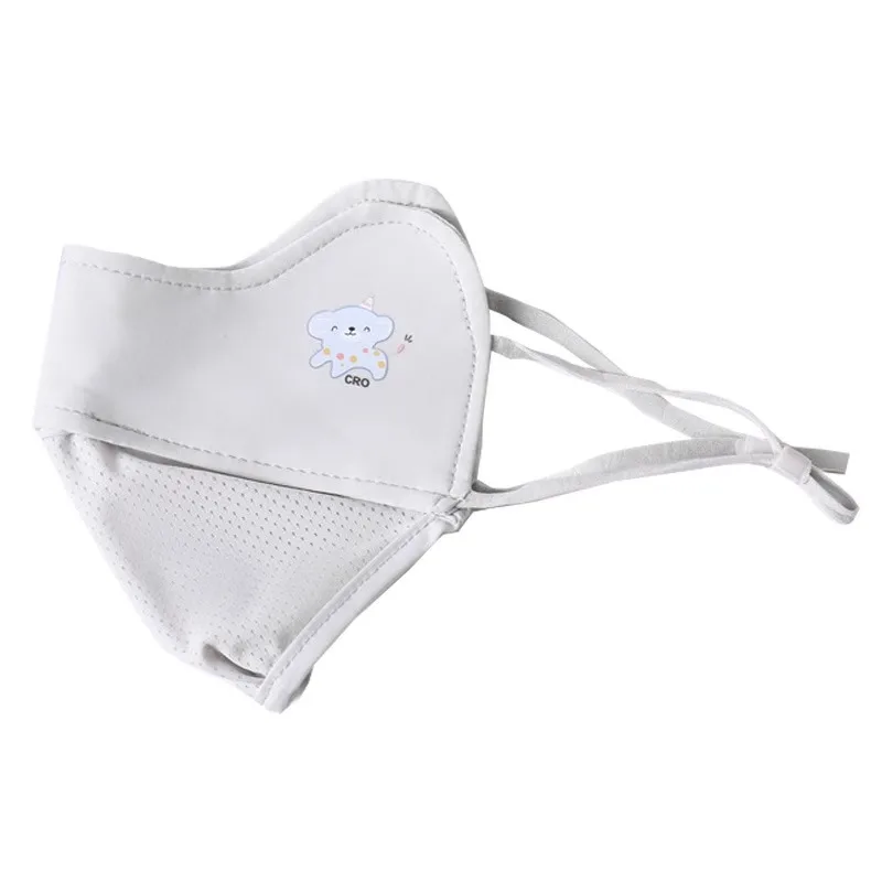 Miniso의 새로운 어린이 만화 인쇄 여름 자외선 차단 마스크 소년과 소녀를 위한 얇은 메쉬 통기성 마스크