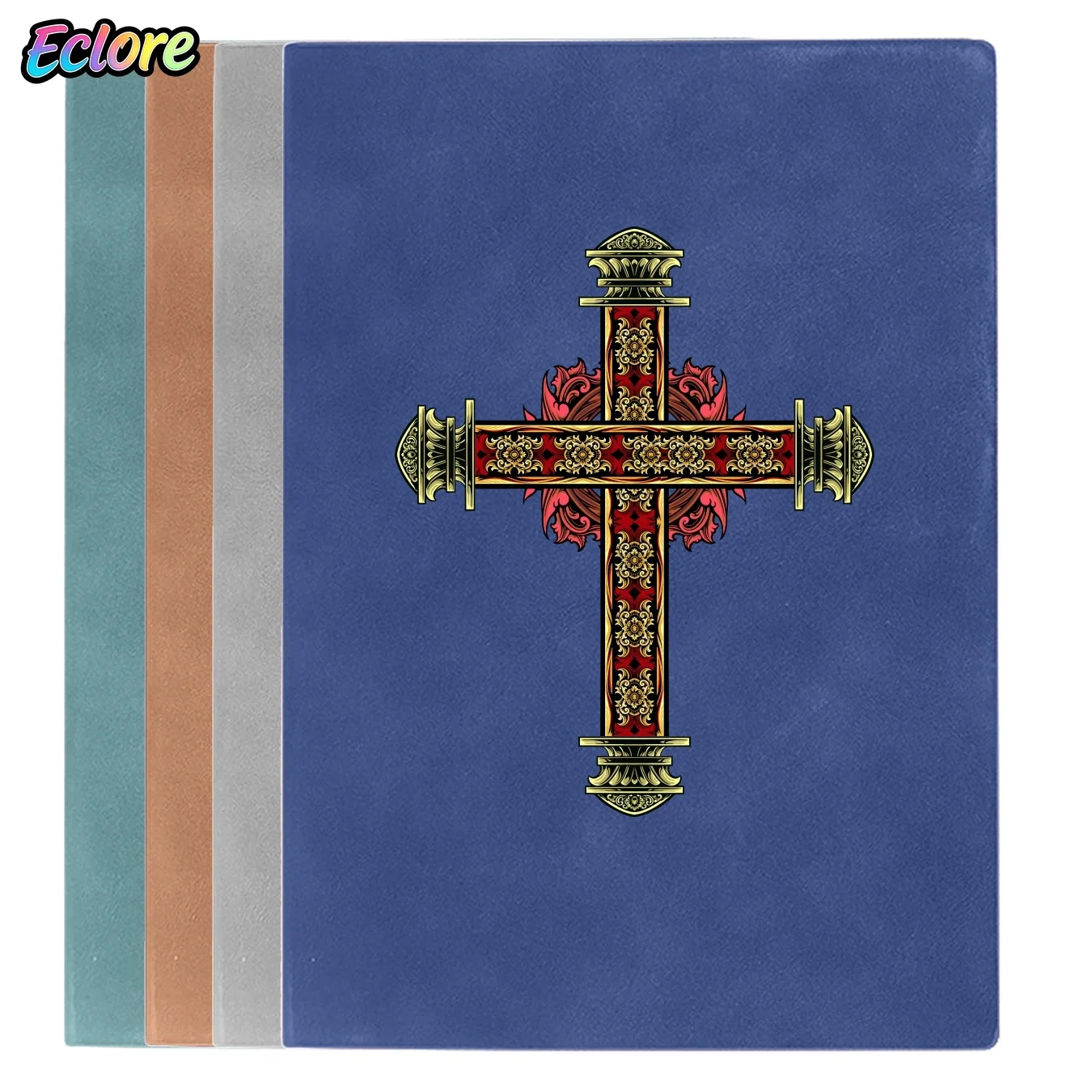 Vintage Leather Business Notebook with Floral Cross Pattern, Refillable Journal for Office, Meeting, Study, Gift, Personal Diary