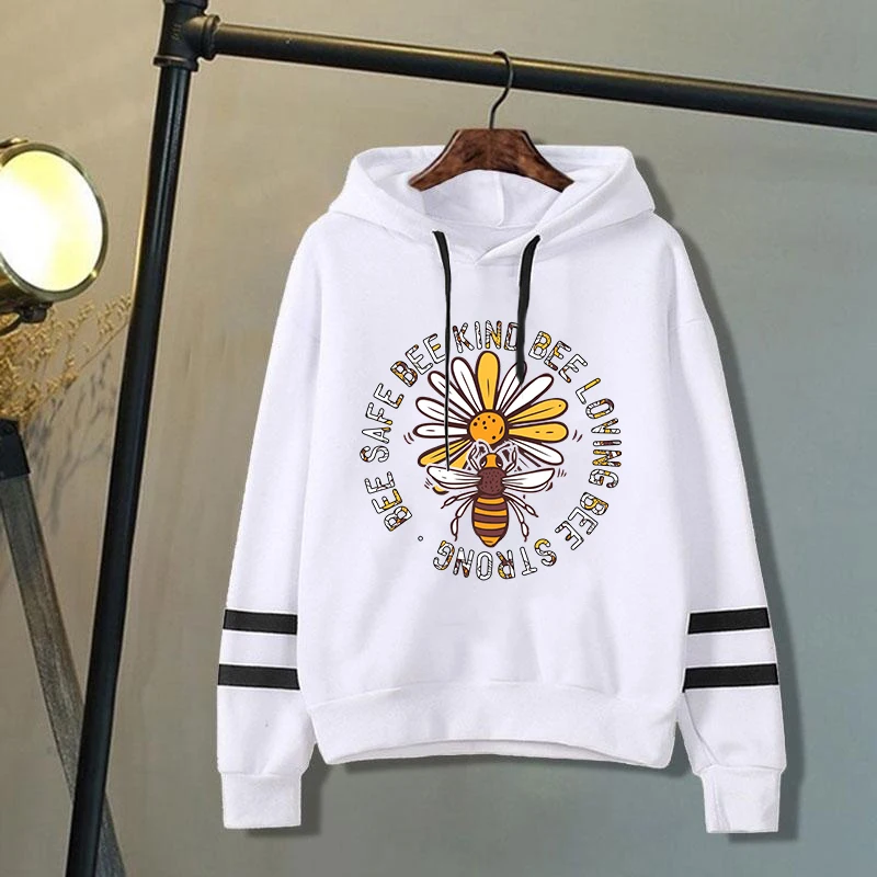 New Fashion Autumn And Winter Sweatshirts Bee Safe Bee Kind Bee Loving Bee Strong Funny Hoodies Personalized Sweater For Women