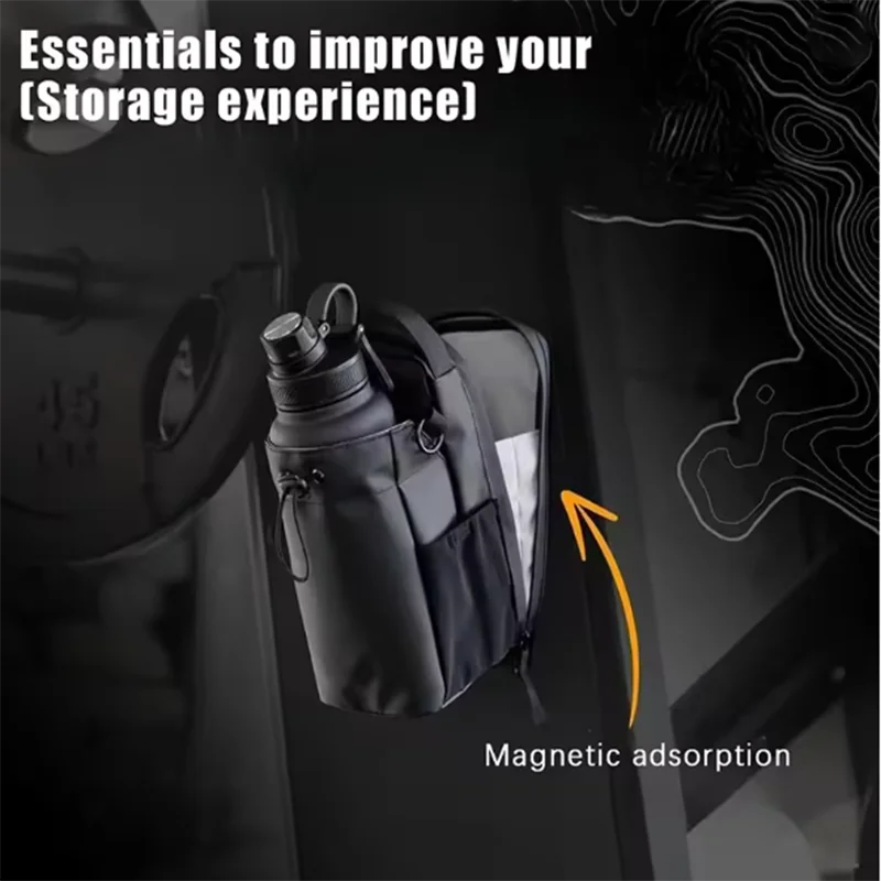 

Magnetic Gym Sling Bag Water Bottle & Phone Holder Waterproof Crossbody Bag for Outdoor Sports Travel Fitness Accessories