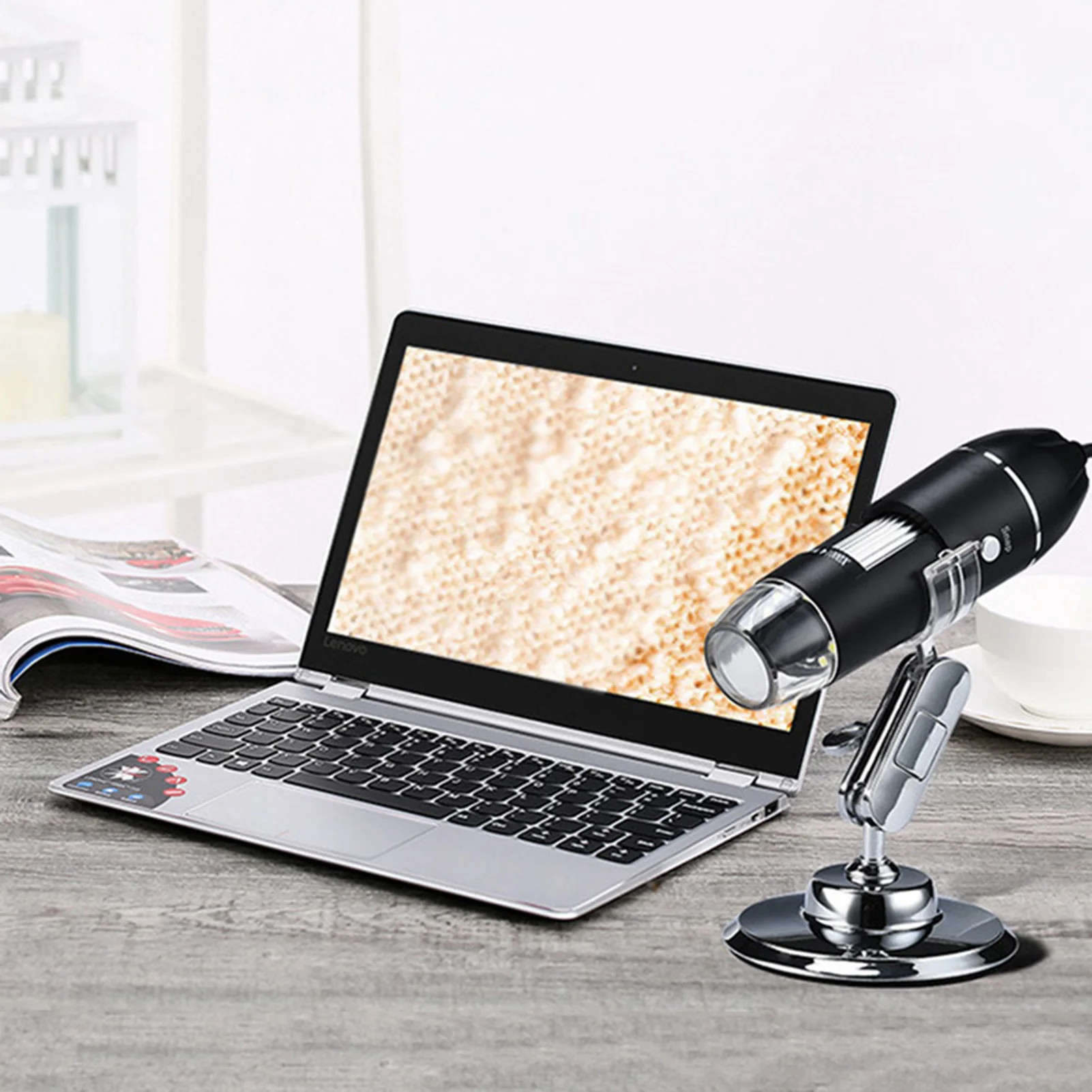 Digital Electron Magnifying Glass U-shaped Adjustment Bracket Microscope Suitable for Computer Laptops