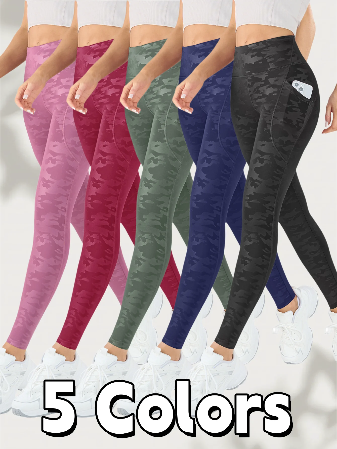 High-Waisted Slim Fit Yoga Pants for Women with Pockets Soft Skin-Friendly Comfortable Multicolor Casual Fitness Sports Trousers
