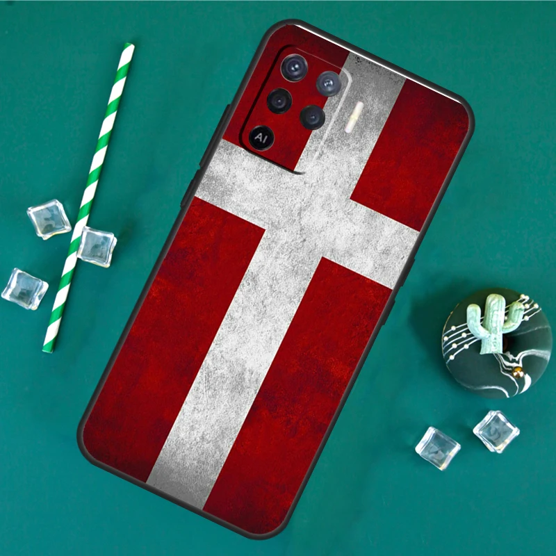 Denmark Flag Case For OPPO A15 A16 A52 A72 A94 A74 A54 A1K A5 A9 A31 A53 A53S A83 A93 A91 Back Cover