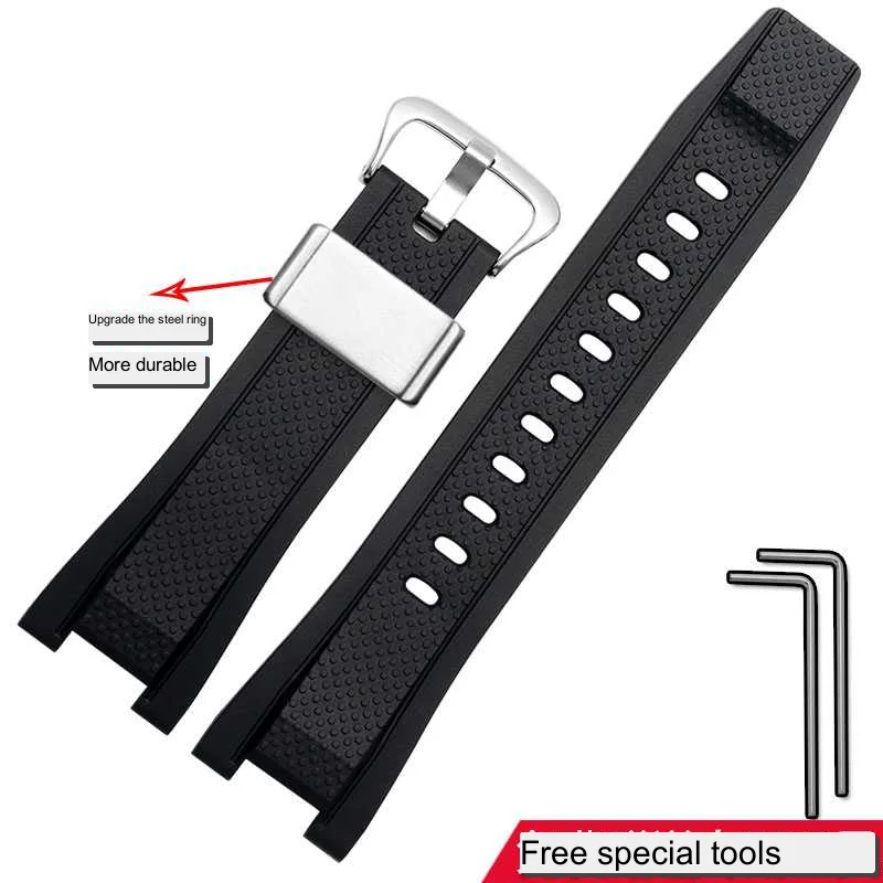 سيليكون المطاط حزام ساعة لساعة كاسيو G-SHOCK GST-B100 S110 S210 S300 W300 S100 سلسلة الرجال الرياضة الأشرطة 26 مللي متر