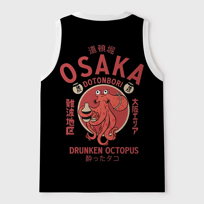 Summer Fashion Limited Edition Octopus Drinking Spirit Strong 3D Printed Tank Top Y2K Home Outdoor Sports Parent Child Tank Top