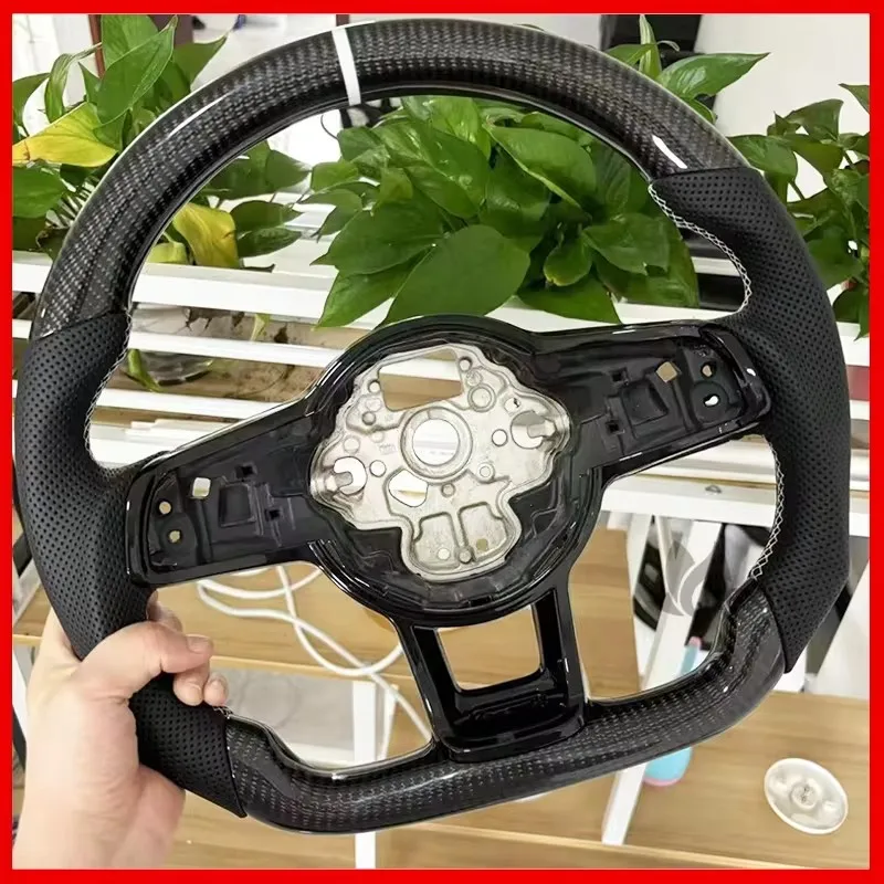 Carbon Fiber Steering Wheel leather For Volkswagen Golf 7 7.5 GTI GTD GTE R 2013-2020 Polo GTI Tiguan Passat DSG