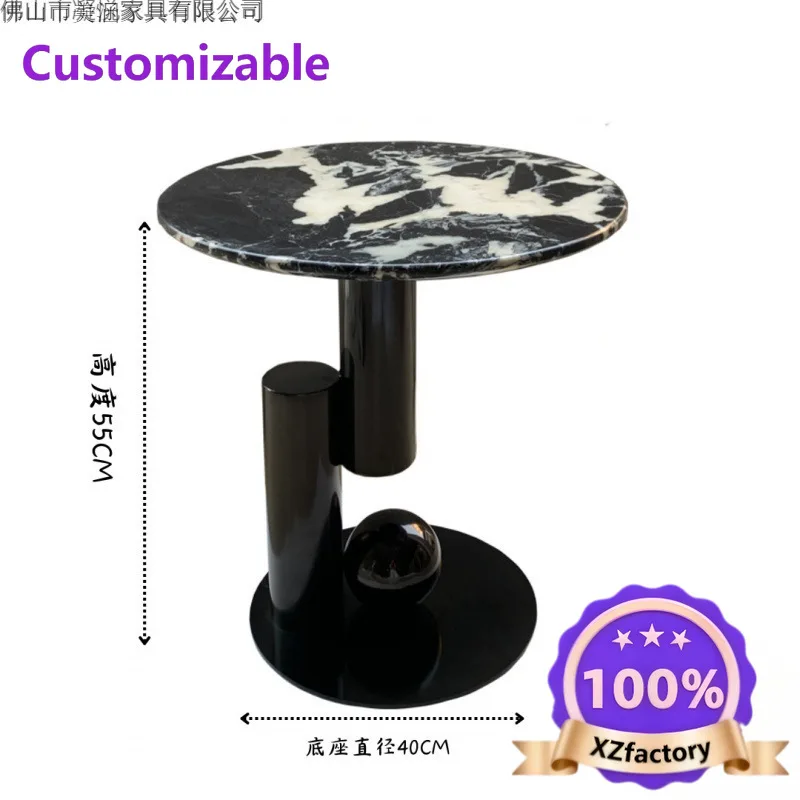 Factory Direct 2026 Top RatedHigh-end round living room sofa side table minimalist designer modern simple coffee table corner ta