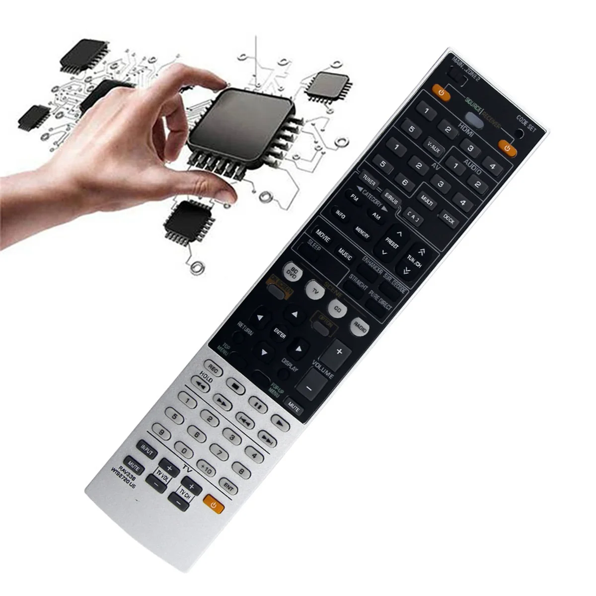 RAV336 WT92720US Replace Remote for Yamaha AV Receiver RX-A700 RX-V667 RX-A700BL HTR-6063 Sub Remote RAV337 RAV338