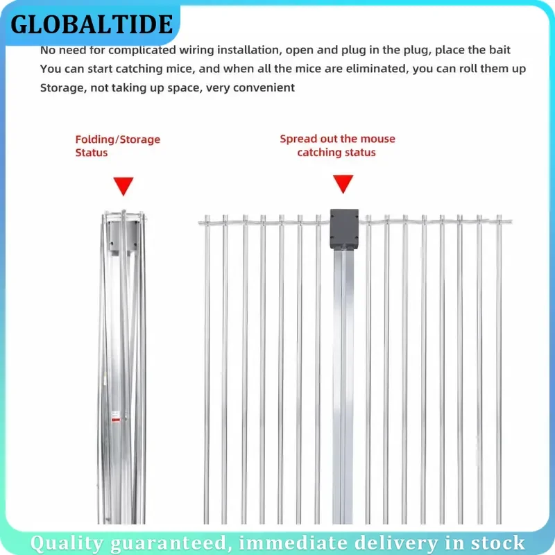 High Voltage Electric Mouse Trap Infrared Automatic Shock Safe Continuous Rodent Killer 50x65CM