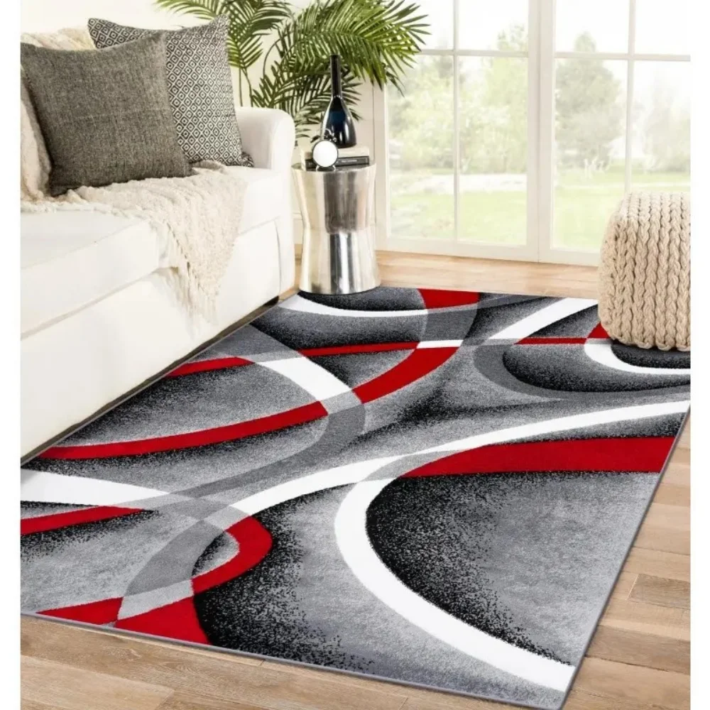 Home Office Rug - سجادة فيكاما الحديثة ذات التصميم التجريدي،