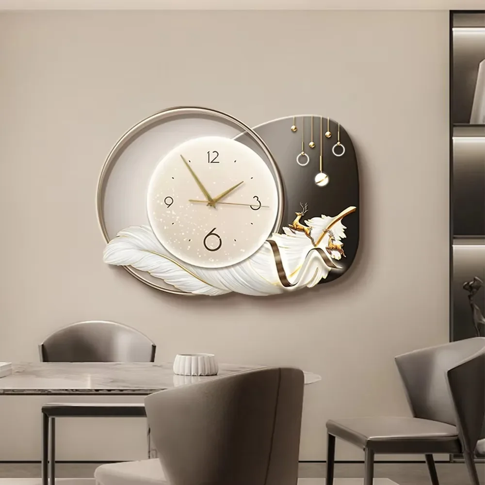 

Manufacturers Direct Decorative Abstract Geometric Art Silent Clock UV Printing Home Decoration Wall Art LED Light Painting