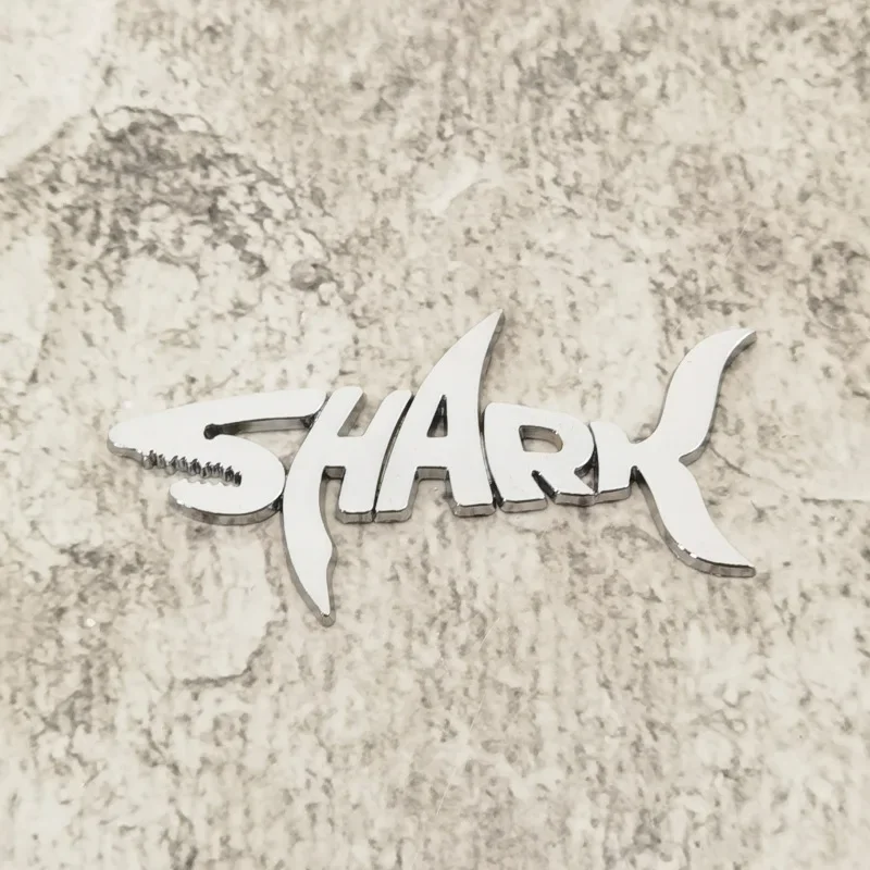 3D ABS SHARK Letter Car Emblem Badge Sticker Waterproof Shark Word Logo Decal for Auto Trunk Fender Motorcycle Fuel Tank Car