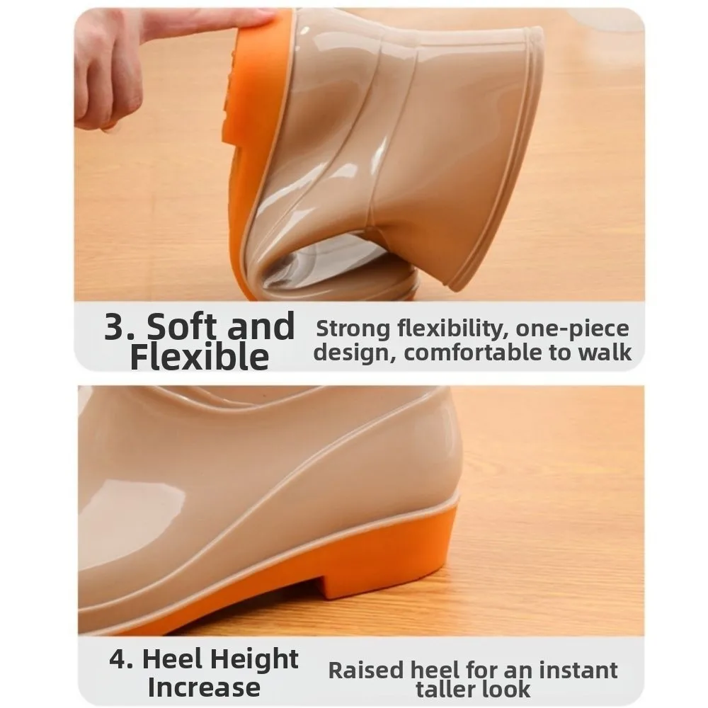 Rutschfeste Damen-Kurzregenstiefel, Wasserdichte Leichte Garten-Regenschuhe, Langlebige Niedrige Wasserschuhe für Outdoor, Küche, Arbeit – Detail 3