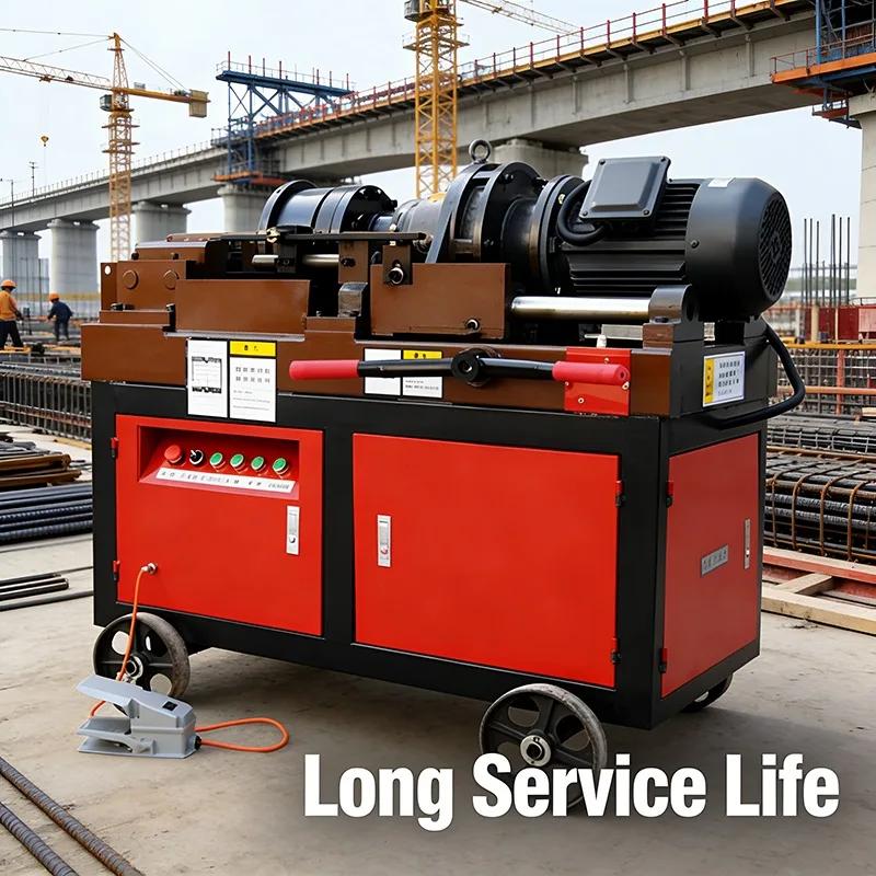 Automatic Rebar Threading Machine For Foundation Reinforcement High Speed Steel Bar Threader For Stable Concrete Support