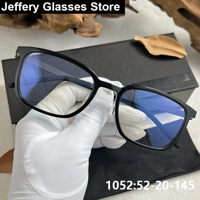 

Denmark Brand Men Rectangle Glasses Frame 1852 Ultralight Screwless Acetate Titanium Fashion Korea Eyeglasses Women Spectacles