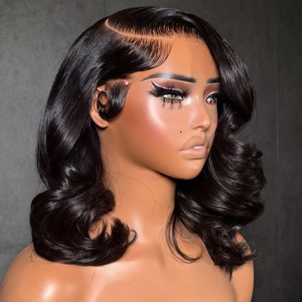 8-14 Inch Korte Body Wave Bob Pruiken Wear And Go 250/350 Dichtheid 13×6 HD Transparant Kant Frontale Pruiken 100% Menselijk Haar Voor Vrouwen