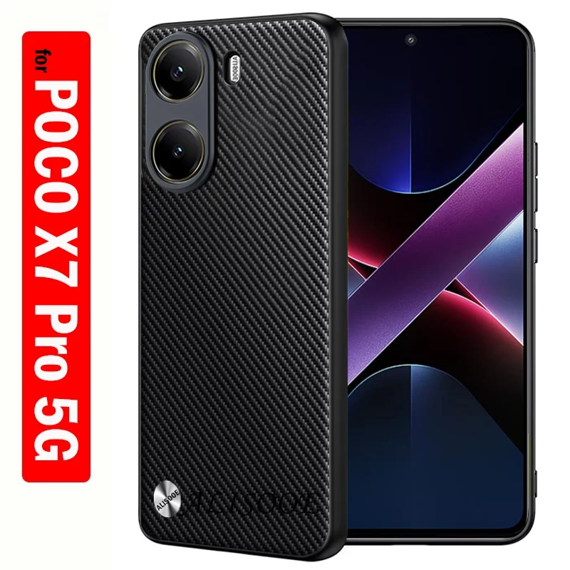 Funda for POCO X8 Pro Max / X7 X6 Pro 5G Case Luxury Fiber Texture PU-Leather Protection Cover for Xiaomi POCO X8 Pro Capa