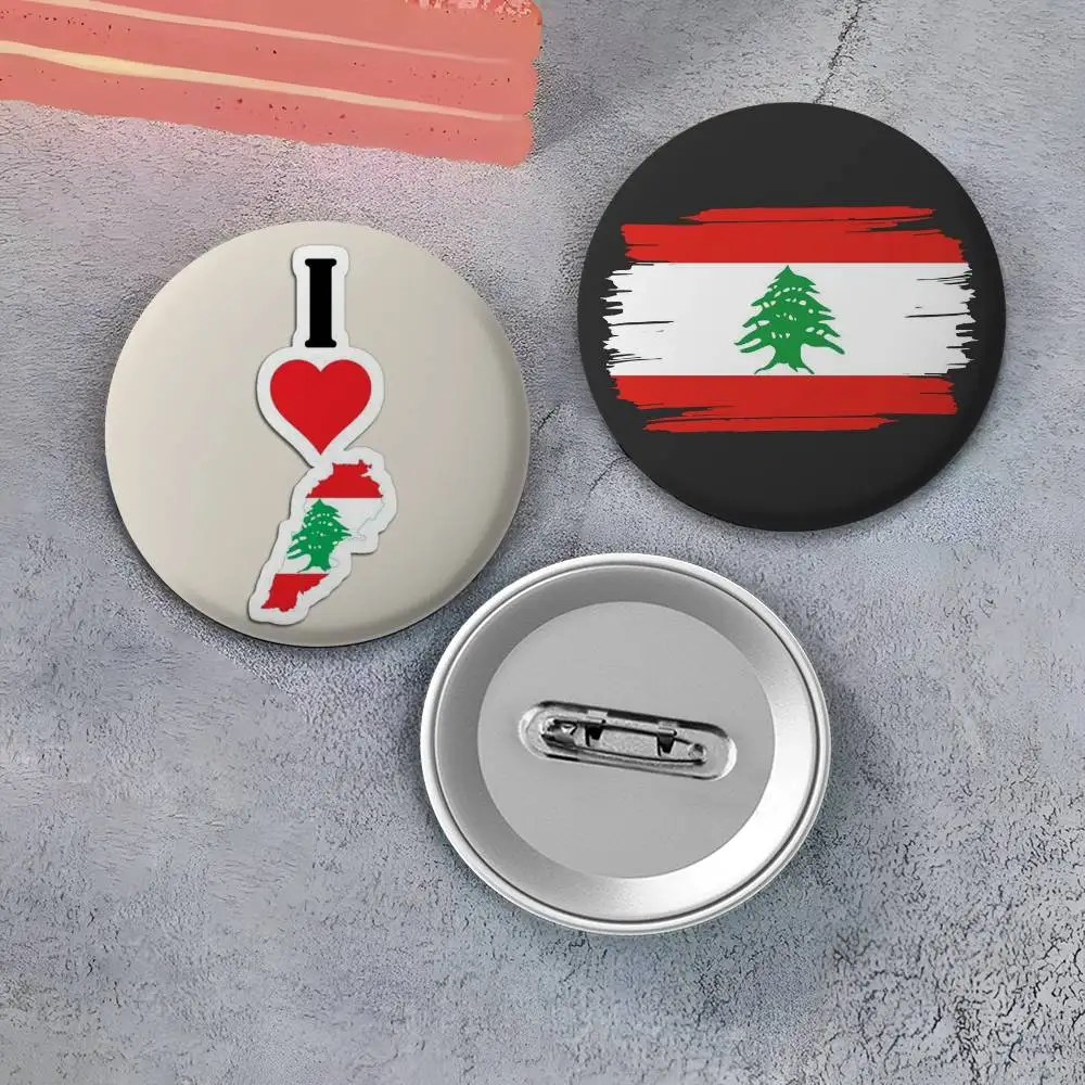 لبنان العلم خريطة شعار شارات جولة شارة رائعة دبابيس دبابيس الإبداعية للملابس قبعة ظهره هدية الملحقات #2