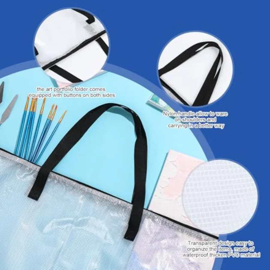 กระเป๋าใส่ผลงานศิลปะ Tenceur 2 ชิ้น ขนาด 24 x 36 นิ้ว และ 48 x 36 นิ้ว กระเป๋าเก็บโปสเตอร์ขนาดใหญ่ วัสดุ PVC พร้อมซิป