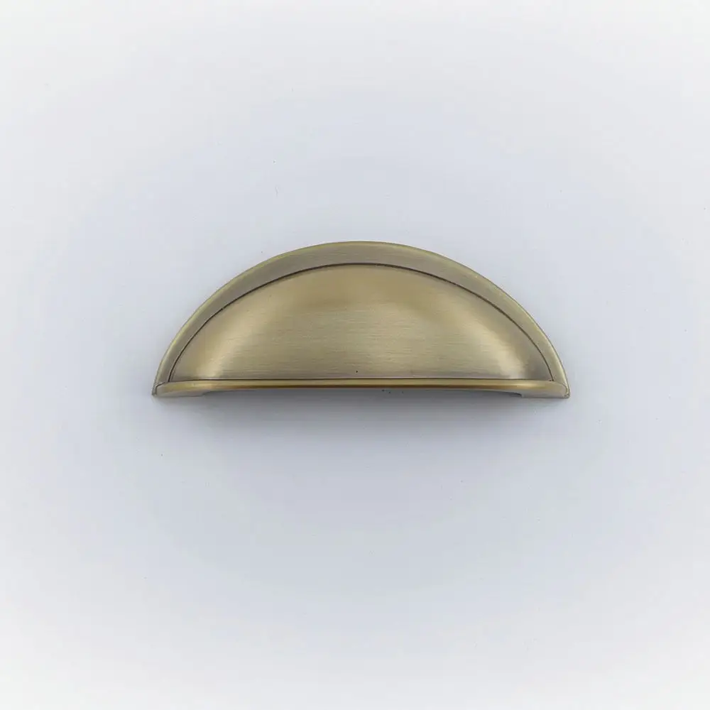 Vintage Design Cabinet Handle Zinc Alloy Drawer Pull Half Moon Furniture Knob Decorative Brushed Silver Hardware