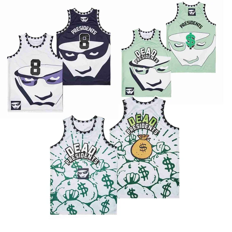 Basketball Jerseys DEAD PRESIDENTS CONSPIRACY Jersey Sewing Embroidery High-Quality Outdoor Sports Green White Black 2023 New