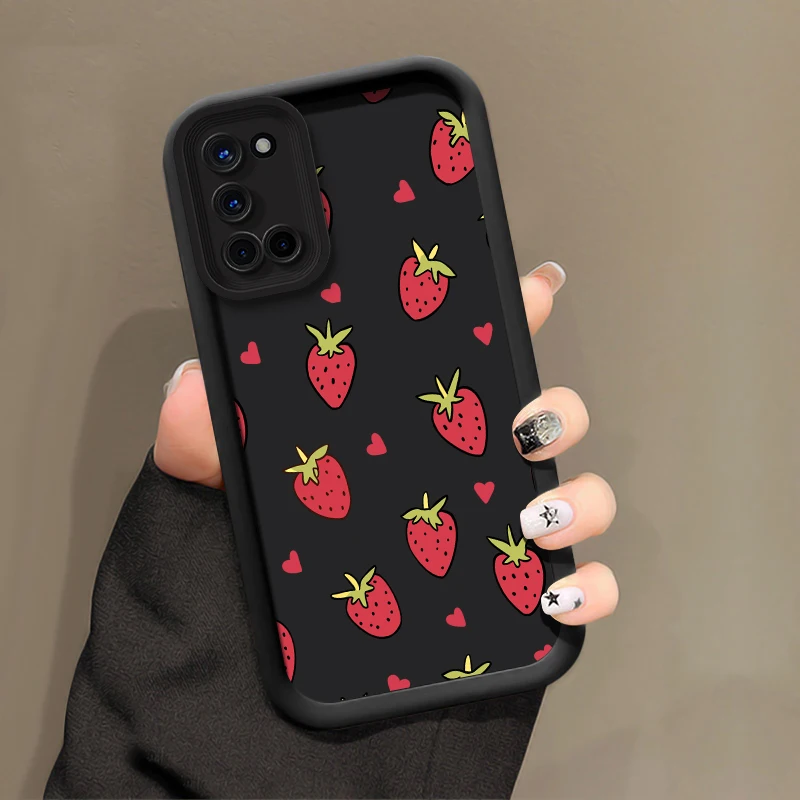 حافظة لهاتف OPPO Realme GT Master 3 6 Neo 5 Narzo N65 N63 N55 N53 70X 60X 30A 20A Note 50 60 غطاء سيليكون فراولة