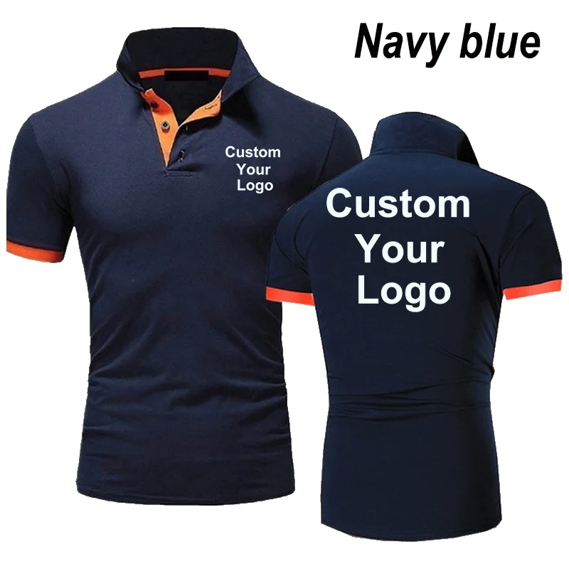 Men\'s New Custom Your Logo Short Sleeve Lapel T-Shirt Summer Fashion Casual Business Social Polo Shirt