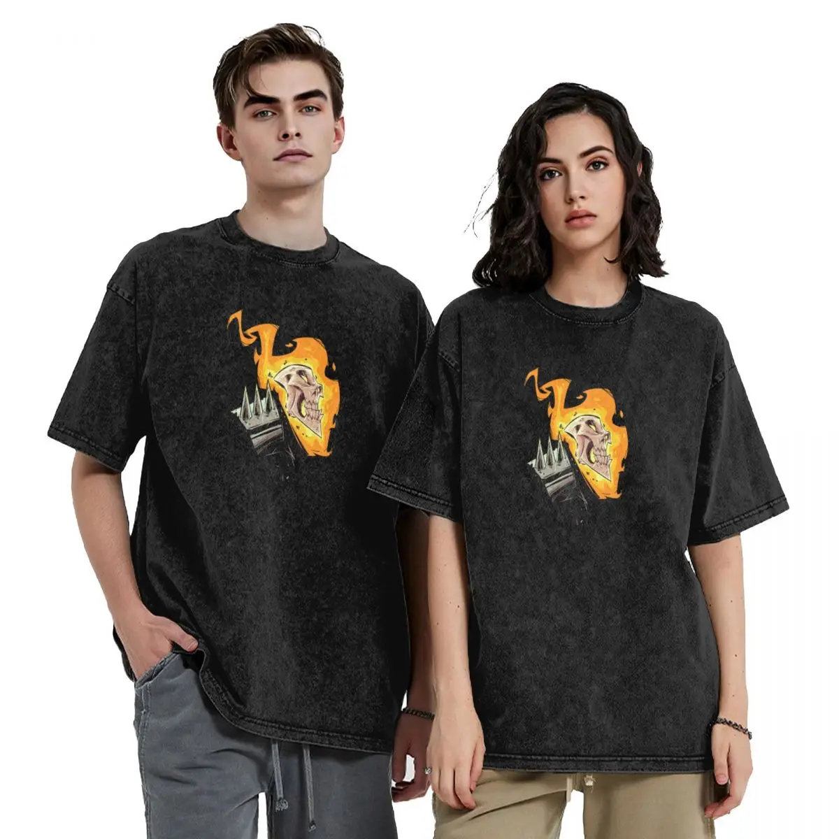 

Ghost rider T-Shirt blue lock Man t-shirt customs mens plain t shirts