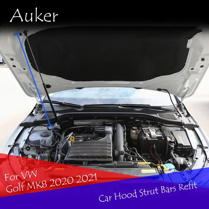 Untuk VW Golf 8 MK8 2020 2021 2022 2023 Aksesori Batang Penyangga Bar Penopang Kap Mesin Reparasi Hiasan Mobil