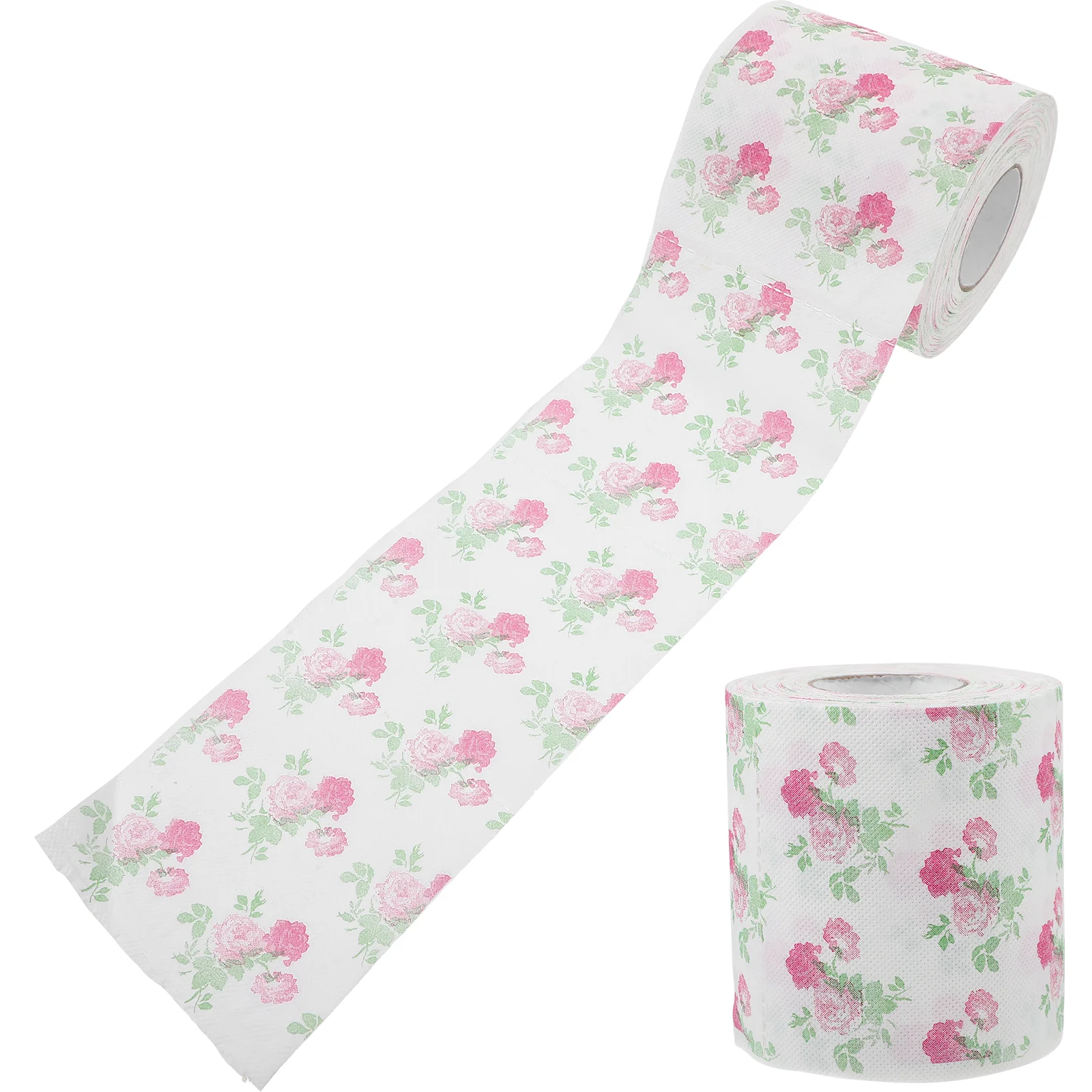 

2 Rolls Colored Toilet Paper Tissue The Flowers Printed Bath Tissues Wood Pulp Bathroom Supplies