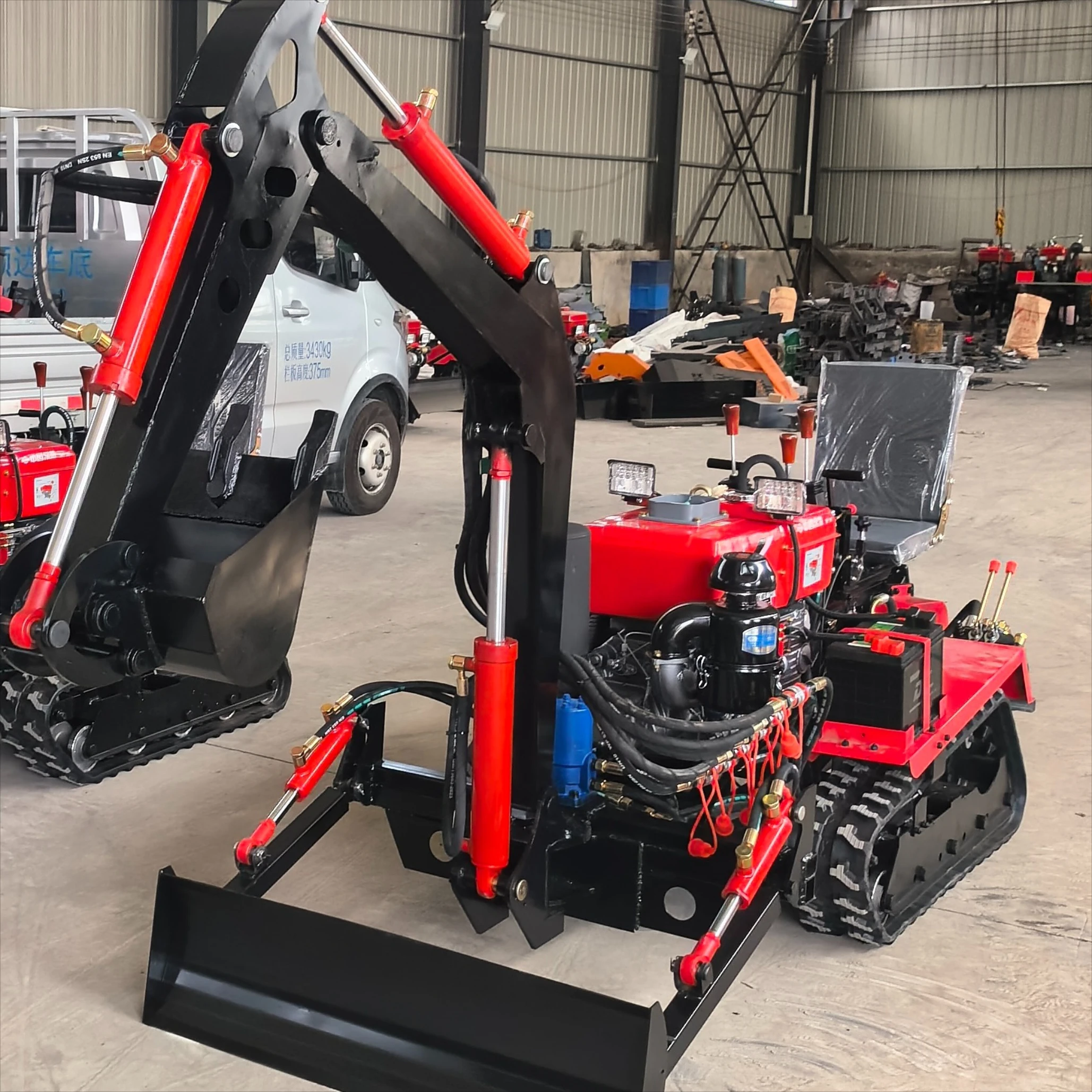 

New Multifunctional Small Farmland Micro-Tillage Machine Crawler with Rotary Tillage Gearbox Core Component and Engine