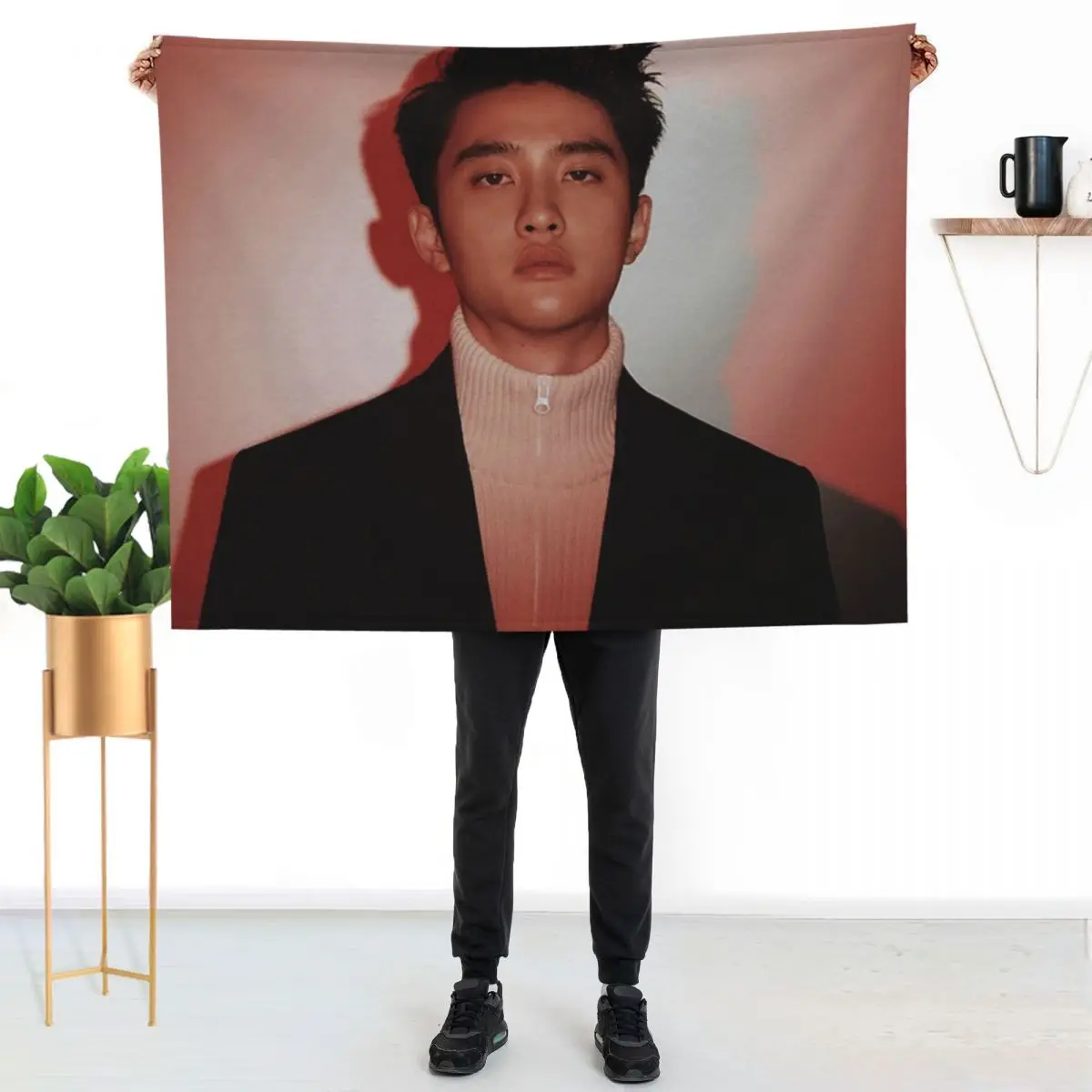 do kyungsoo (love shot) Throw Blanket for babies Luxury Designer Flannel decorative Cute Plaid Travel Blankets