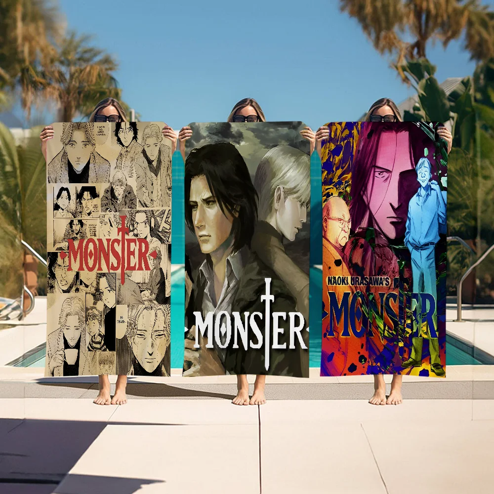 

N-Naoki Urasawa S Monster Anime Big Microfiber Beach Towels Quick Dry Towel Sand Beach Towels Pool Towel For Travel Swim Pool