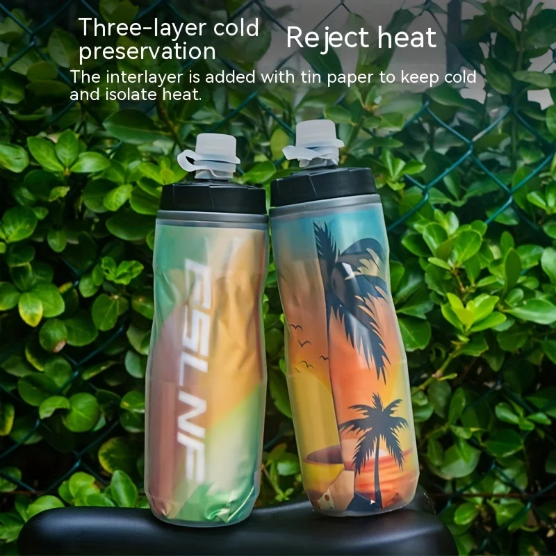 610ml Bicycle Riding Water Bottle Mountain Road Bike Sports Outdoor Large Capacity Squeeze Bottle Keep Cold Water Bottle