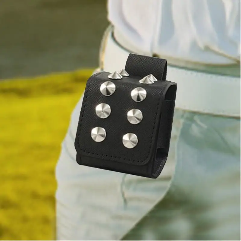 2023 PU Leather Golf Ball Bag Rivets Golf Ball Mini Pouch Storage Pocket Protective Cover Waist Bags Golf Sport Accessories