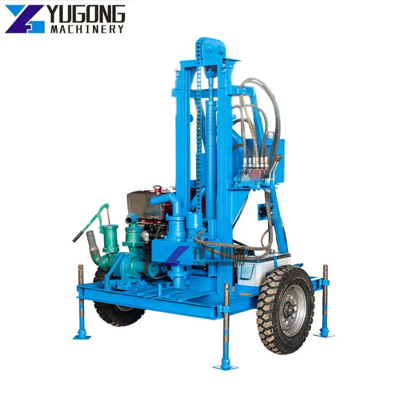 Portable Drilling Rig for Water Well Drilling Machine Mobile Diesel Engine Well Drilling Rig  Mounted Drilling Machine