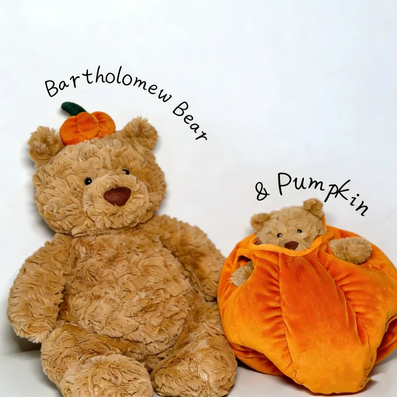 35 cm JC Bartholomew Bär Kürbis Stofftier Puppe Niedliches Plüschtier Weiches Umarmungskissen Schlafbegleiter Kuscheliges Spielzeug Raumdekoration Geschenke