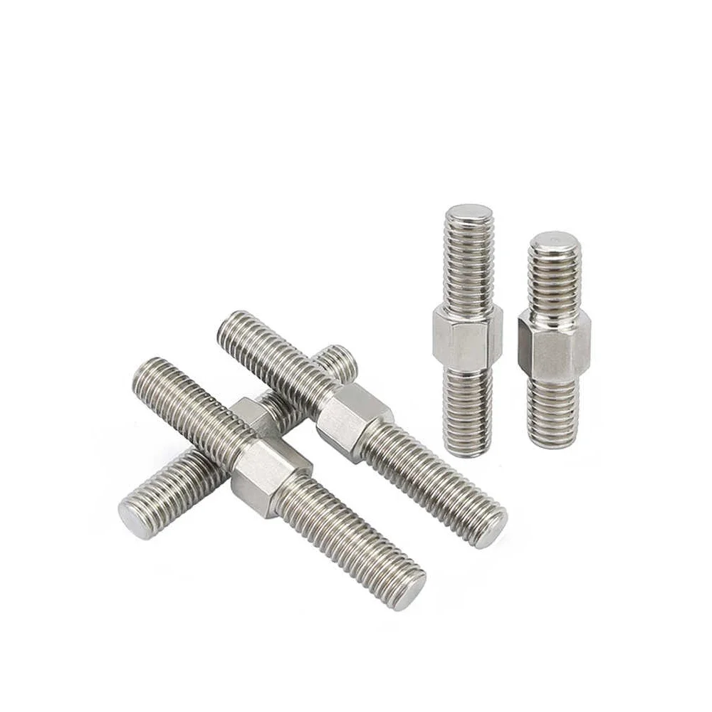 304 Stainless Steel External Hex Double Headed Screw M3 M4-M16 With Positive and Negative Teeth Left / Right Bi-Directional Stud