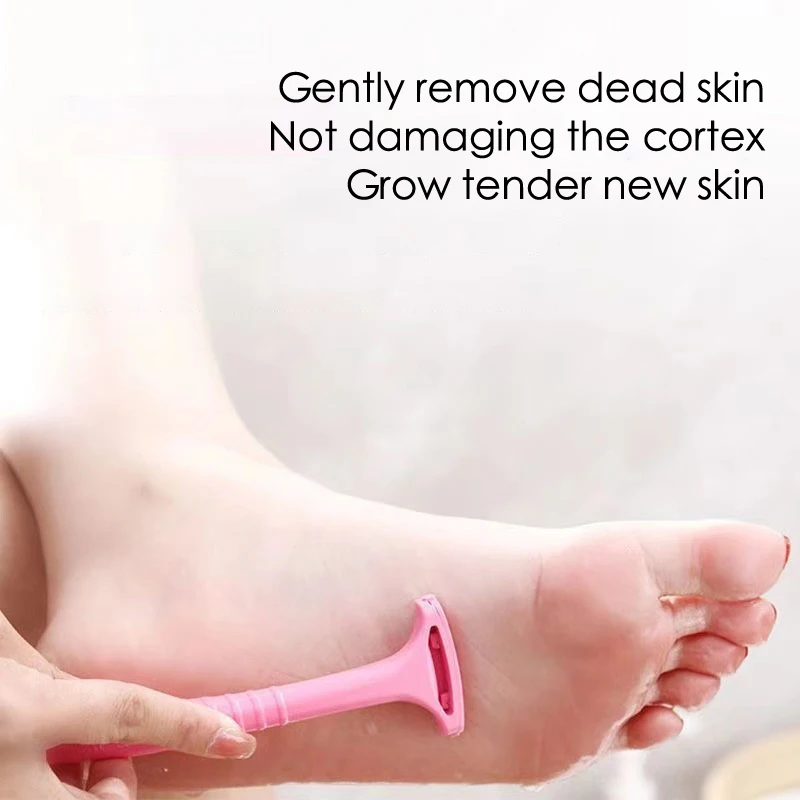 10 ชิ้น Dead Skin Removal เครื่องมือ + พลาสติก Professional Foot Care Pedicure Hine Hard ฟุตเครื่องตัดหนัง Cuticle Remover เครื่องโกนหนวด