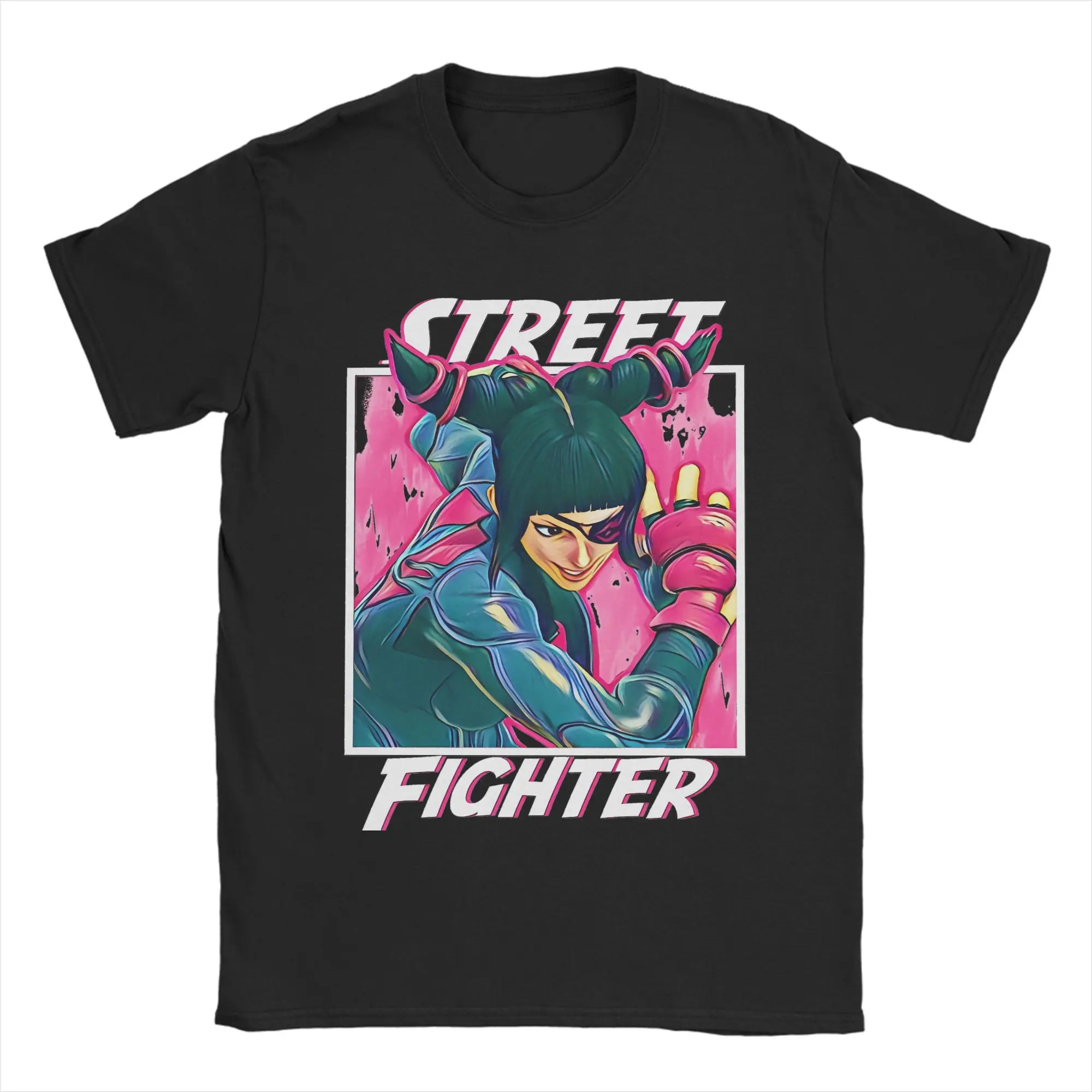 Streets Fighters T-Shirts Men Women Juri Vintage Pure Cotton Tees O Neck Short Sleeve T Shirts Graphic Tops