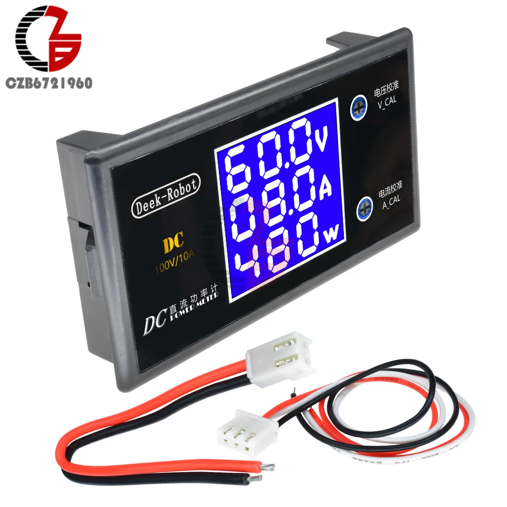 DC 0-100V 10A Voltage Current Tester LCD Digital Voltmeter Ammeter High-precision Wattmeter Power Meter Volt Detector Tester